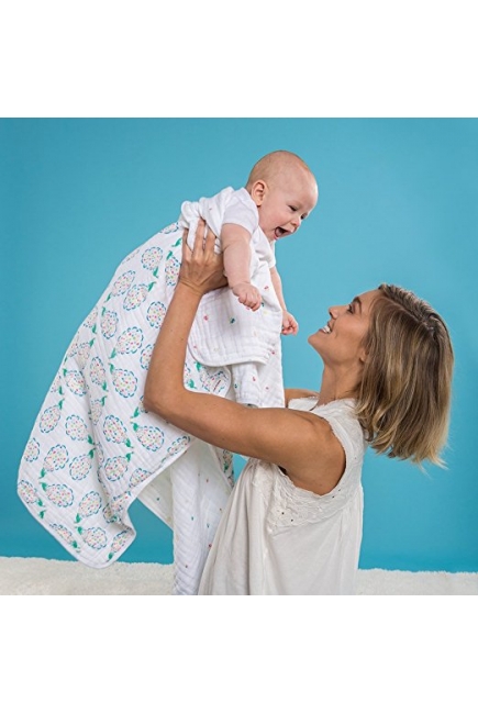 Одеяло муслиновое Bebe au Lait, Peacocks and Pansies