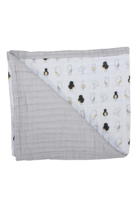 Одеяло из муслина с бамбуком Bebe au Lait, цвет Pipit and Pebble