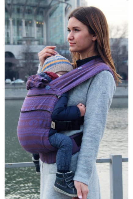 Эрго-рюкзак Karaush шарфовый с бамбуком растущий, Plum Branch