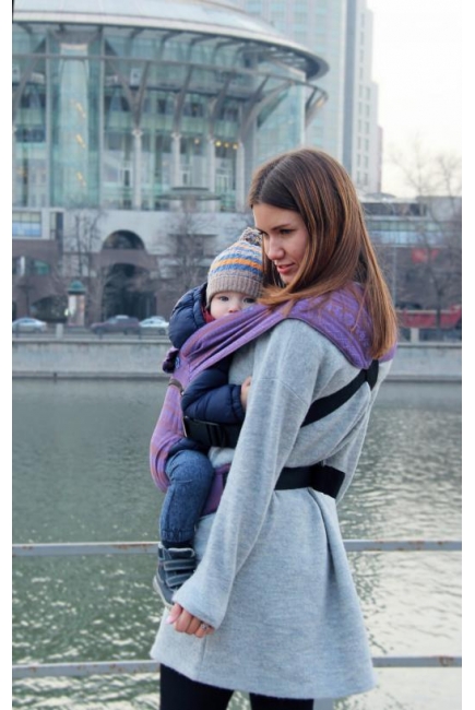 Эрго-рюкзак Karaush шарфовый с бамбуком растущий, Plum Branch