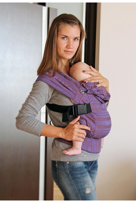 Эрго рюкзак шарфовый с бамбуком Карауш, Plum Branch Black