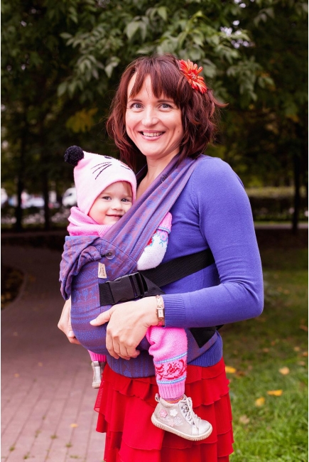 Эрго рюкзак шарфовый с бамбуком Карауш, Plum Branch Black