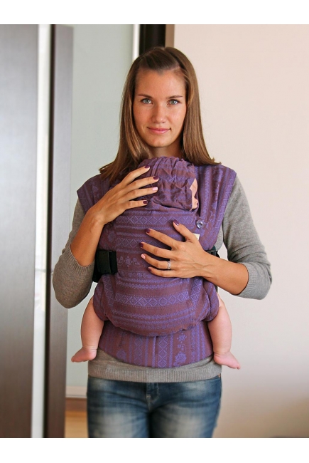 Эрго рюкзак шарфовый с бамбуком Карауш, Plum Branch Black