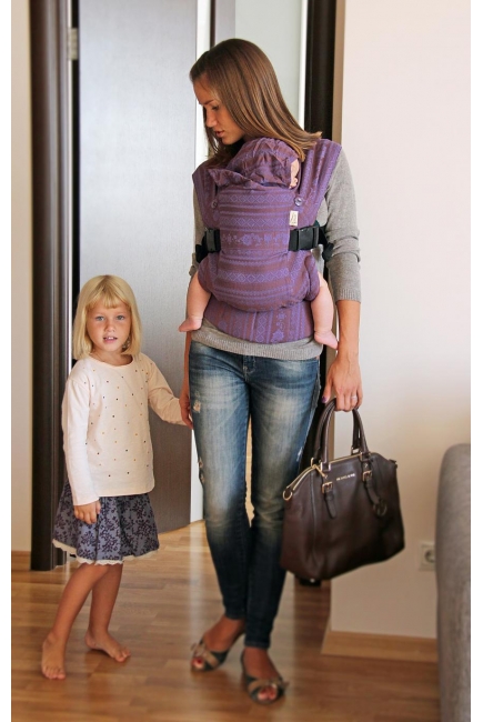 Эрго рюкзак шарфовый с бамбуком Карауш, Plum Branch Black