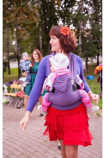 Эрго рюкзак шарфовый с бамбуком Карауш, Plum Branch Black