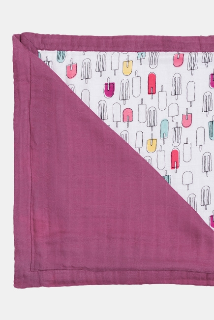 Муслиновое одеяло с бамбуком Bebe au Lait, цвет Popsicles/Cherry