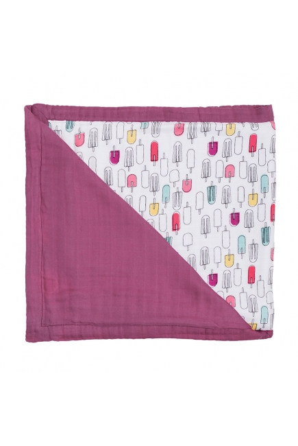 Муслиновое одеяло с бамбуком Bebe au Lait, цвет Popsicles/Cherry