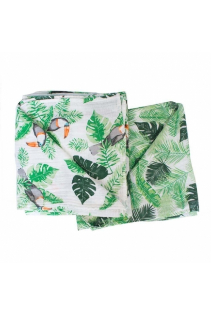 Пеленки муслиновые для новорожденных большие, Bébé au Lait Rio/Palms