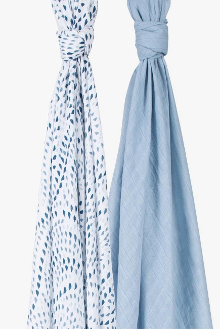 Муслиновые пеленки для новорожденного Bébé au Lait большие, Rose Serenity and Sky