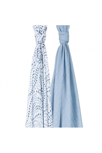 Муслиновые пеленки для новорожденного Bébé au Lait большие, Rose Serenity and Sky