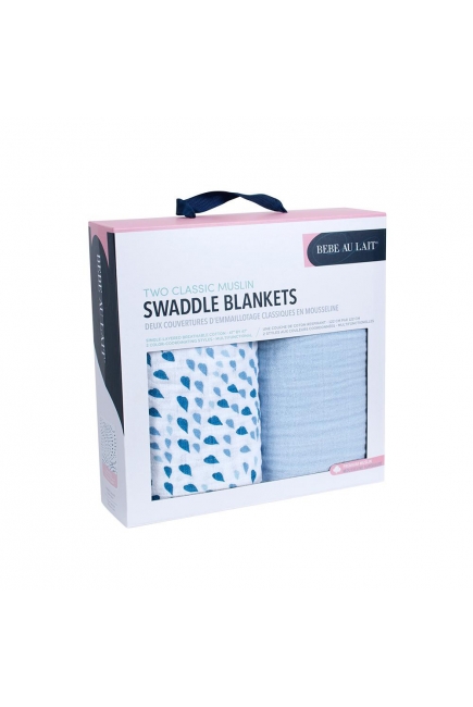 Муслиновые пеленки для новорожденного Bébé au Lait большие, Rose Serenity and Sky