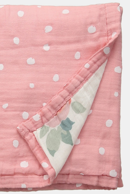 Одеяло из муслина с бамбуком Bebe au Lait, цвет Rosy and Dewdrops