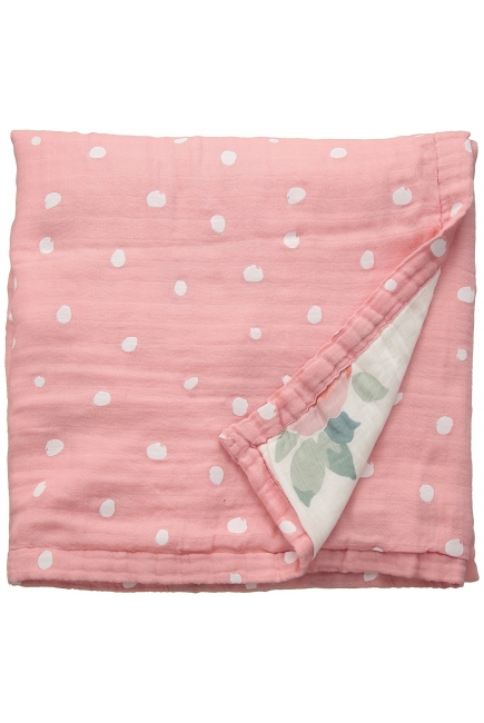 Одеяло из муслина с бамбуком Bebe au Lait, цвет Rosy and Dewdrops