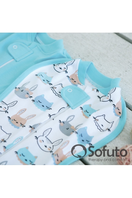 Пеленка кокон для новорожденных на молнии, Bunny Grey