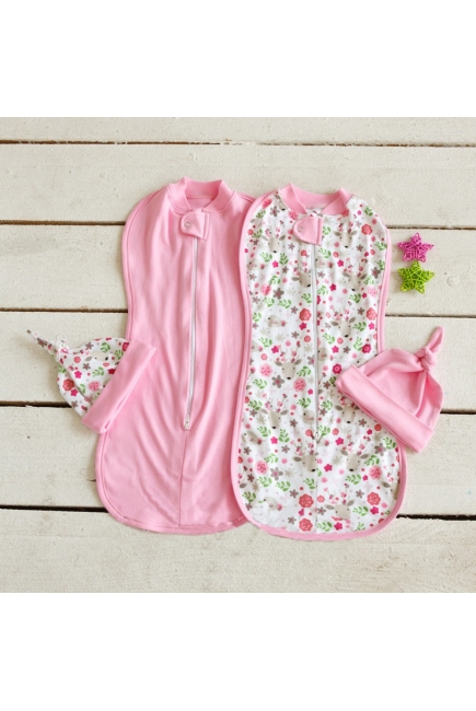 Комплект пеленок-коконов для новорожденных, Flowers