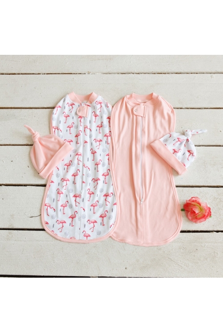Комплект пеленок-коконов для новорожденных, Flamingo