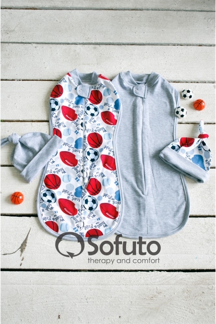 Шапочка-узелок для новорожденного, Football