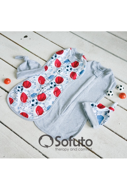 Шапочка-узелок для новорожденного, Football