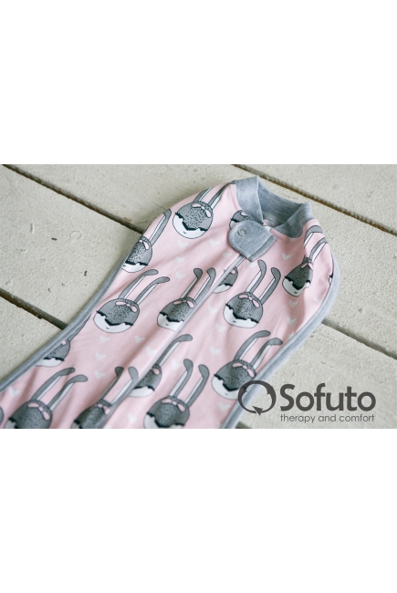 Пеленка кокон для детей трикотажная, Pink Rabbit