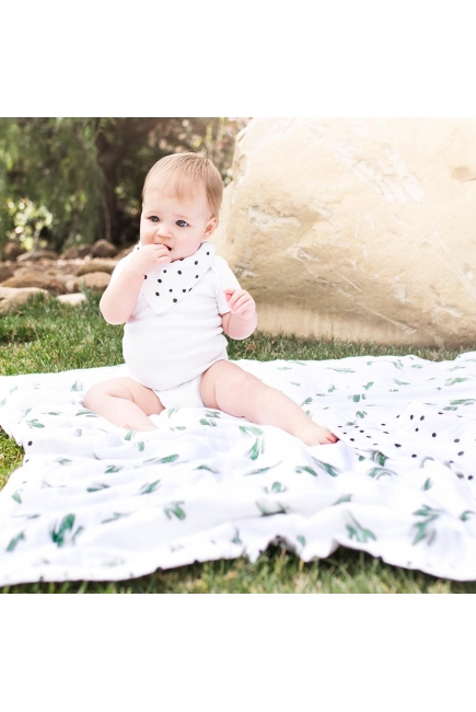 Муслиновое одеяло с бамбуком Bebe au Lait, цвет Saguaro and Dottie