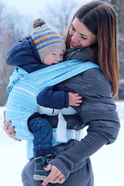 Эрго-рюкзак шарфовый с бамбуком Карауш растущий, Sky