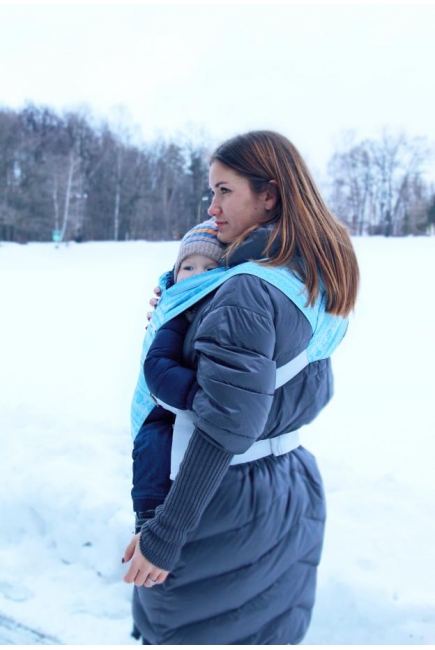 Эрго-рюкзак шарфовый с бамбуком Карауш растущий, Sky