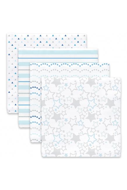 Муслиновые пеленки для новорожденного SwaddleDesigns большие, набор 4, Starshine Shimmer