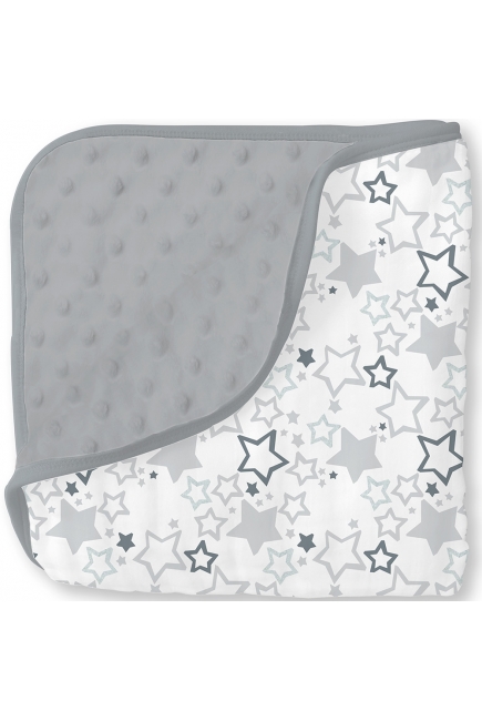 Одеяло из муслина с флисом SwaddleDesigns Snuggle Blanket, Starshine Shimmer Sterling
