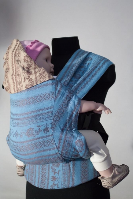 Эрго-рюкзак Karaush шарфовый с бамбуком двусторонний, Toffee/Turquoise