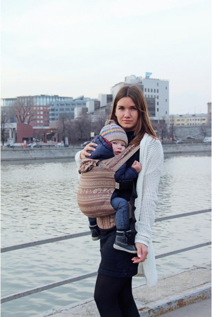 Эрго рюкзак шарфовый с бамбуком Карауш растущий, Toffee