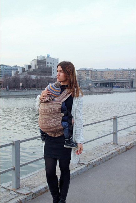 Эрго рюкзак шарфовый с бамбуком Карауш растущий, Toffee