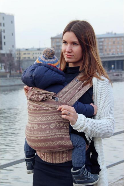 Эрго рюкзак шарфовый с бамбуком Карауш растущий, Toffee