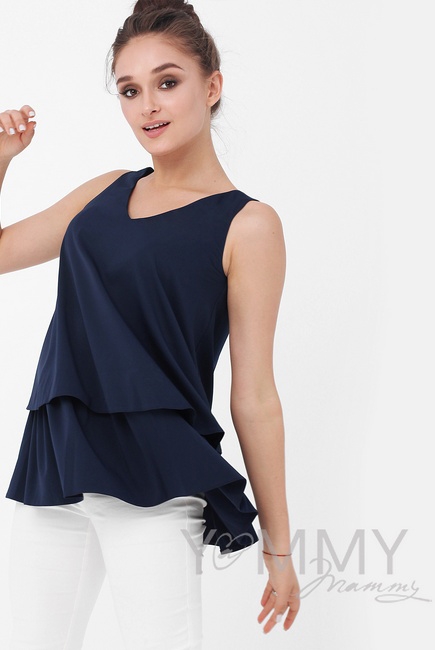 Топ для беременных и кормящих, цвет темно-синий