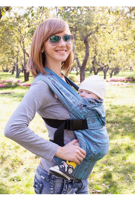 Эрго рюкзак шарфовый с бамбуком Karaush, Turquoise