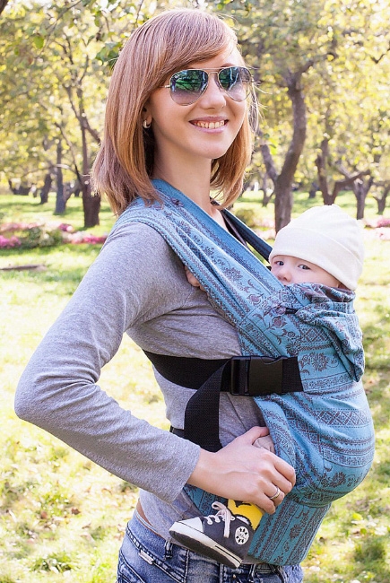 Эрго рюкзак шарфовый с бамбуком Karaush, Turquoise