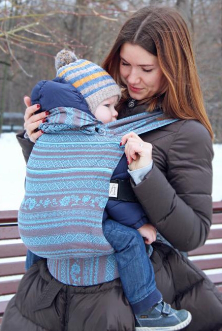 Эрго-рюкзак шарфовый с бамбуком Karaush растущий, Turquoise