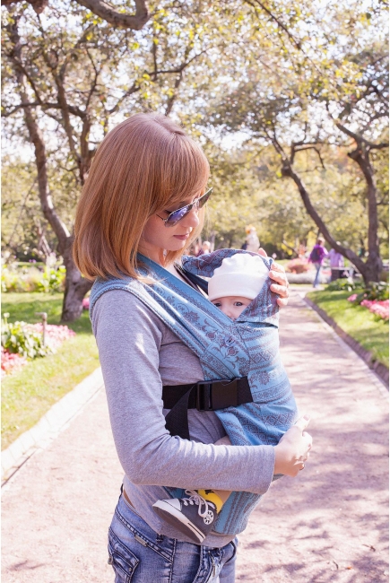 Эрго рюкзак шарфовый с бамбуком Karaush, Turquoise