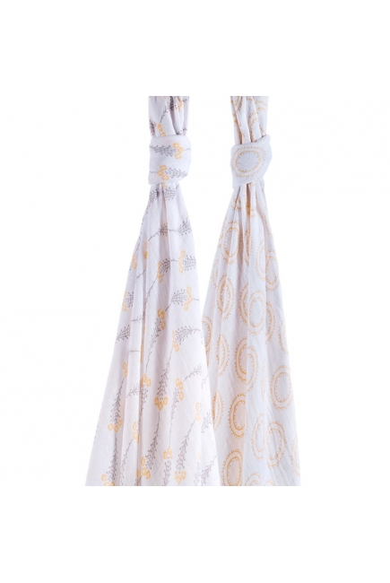 Пеленки для новорожденных из муслина Bébé au Lait, большие, Wildflower and Halo