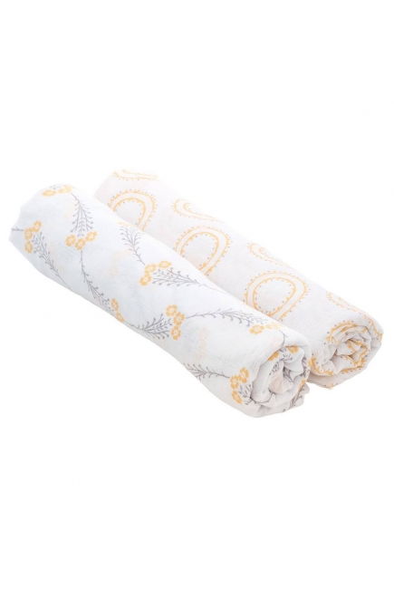 Пеленки для новорожденных из муслина Bébé au Lait, большие, Wildflower and Halo