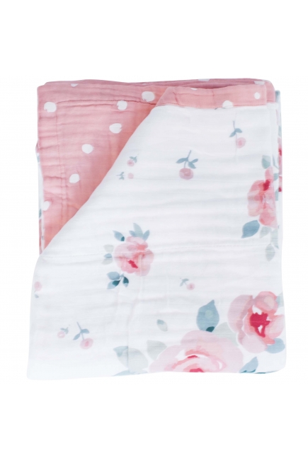 Одеяло Super Bamboo Muslin Bebe au Lait, Rosy and Dewdrops