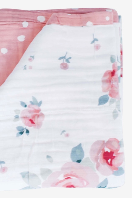 Одеяло Super Bamboo Muslin Bebe au Lait, Rosy and Dewdrops