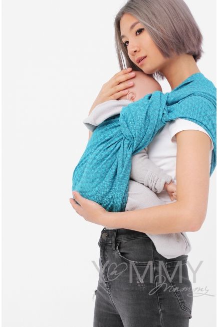 Слинг с кольцами YM, бирюза/серый