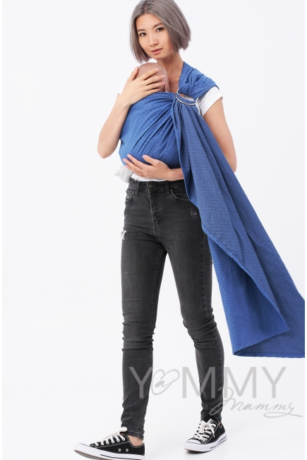 Слинг с кольцами YM, синий/серый