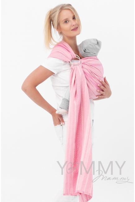 Слинг с кольцами YM, цвет "розовый/белый"