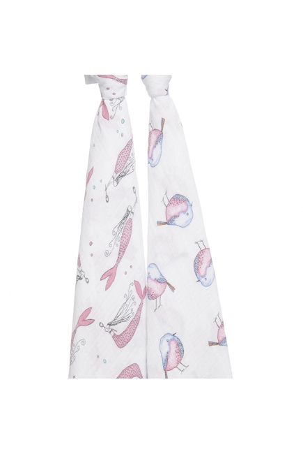 Муслиновые пеленки для новорожденных Aden Anais, большие, набор 2, Benita Bird