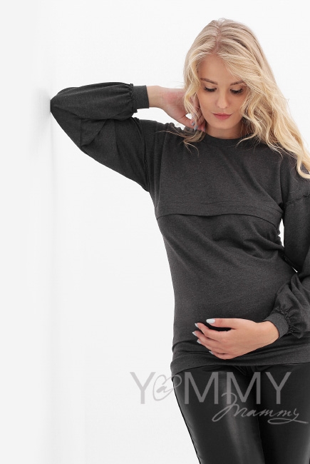Джемпер для кормящих и беременных, цвет антрацит