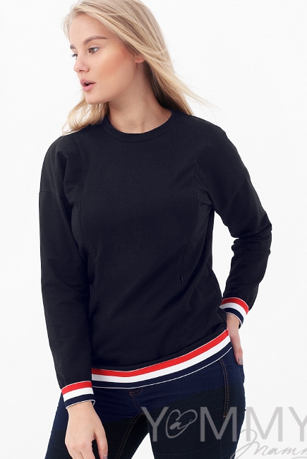 Джемпер для кормящих и беременных, темно-синий
