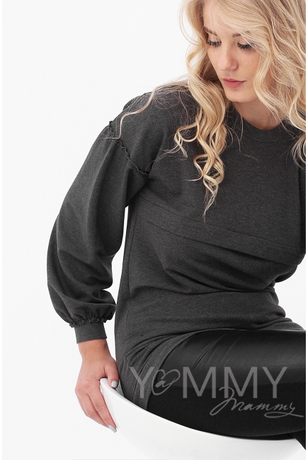 Джемпер для кормящих и беременных, цвет антрацит