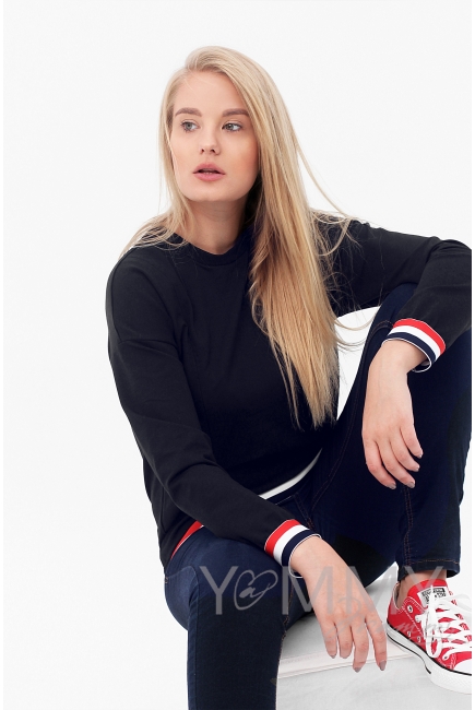 Джемпер для кормящих и беременных, темно-синий