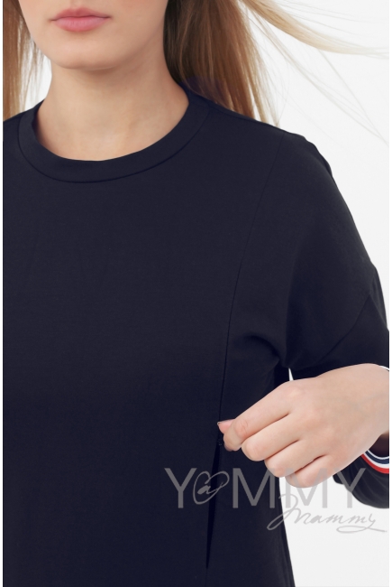 Джемпер для кормящих и беременных, темно-синий